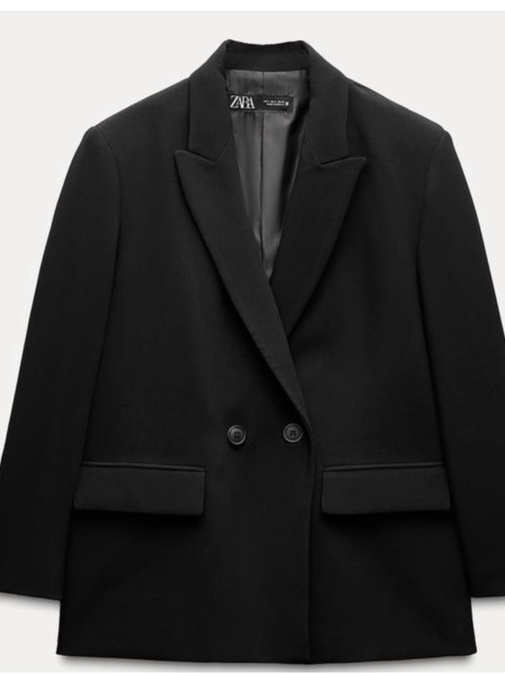 ZARA Black Double-Breasted Blazer Jacket